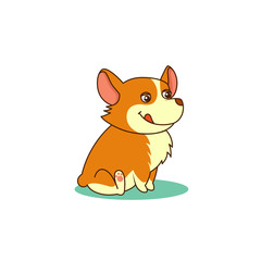 Cute dog of welsh corgi. Vector illustration of nice puppy. For cards, pet shops and veterinary clinics design.