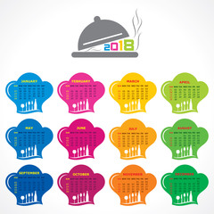 2018 Calendar for new year celebration