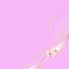 розовый фон с украшением розы, векторная иллюстрация