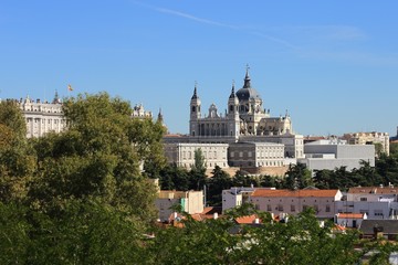 Fototapeta na wymiar Cathedral Santa Maria la Real de la Almudena, Madrid, Spain