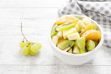 Bowl of fruit salad.