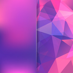 Abstract geometric style purple background. Pink business background Blur background with glass. Vector illustration
