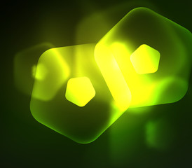 Glowing glass transparent pentagans, geometric abstract digital background