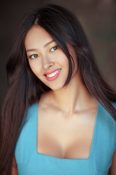 Smiling asian woman portrait