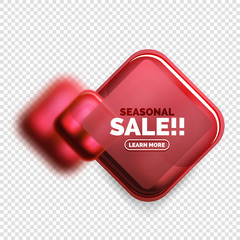 Square shape sale button label tag