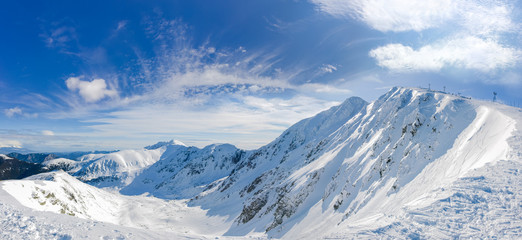 Fototapeta na wymiar Winter panorama of Low Tatras mountains, Slovakia
