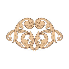 Classical baroque ornament vector 