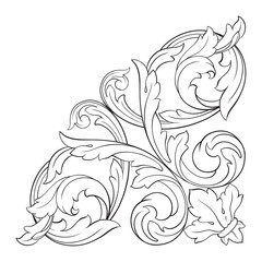 Classical baroque ornament vector 