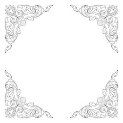 Classical baroque ornament vector 