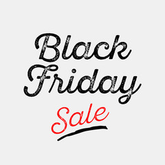 Black Friday selling flyer. Poster, banner, vector card offer scratched letters on gray background with design stroke