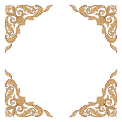 Classical baroque ornament vector 