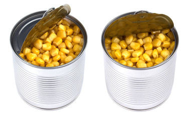 Сanned corn on a white background