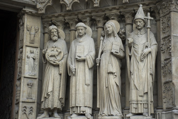 Monument of Cathedrale Notre-Dame de Paris or Our Lady of Paris at Paris, France.