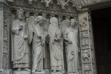 Fototapeta na wymiar Monument of Cathedrale Notre-Dame de Paris or Our Lady of Paris at Paris, France.