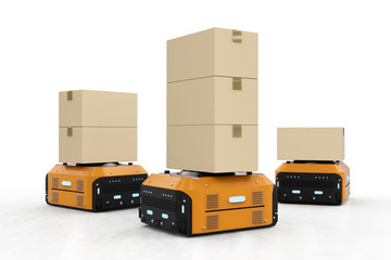warehouse robot carry boxes
