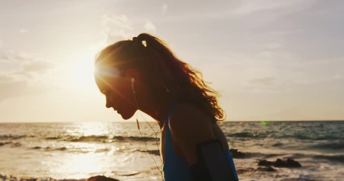 Woman Running on the Beach