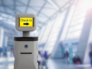 assistant robot in airport