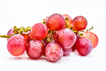 A bunch of fresh grapes isolated white background, fresh fruit concept
