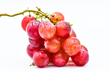 A bunch of fresh grapes isolated white background, fresh fruit concept