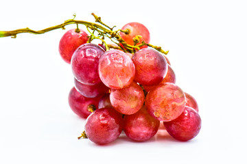 A bunch of fresh grapes isolated white background, fresh fruit concept