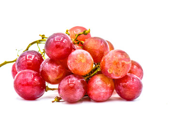 A bunch of fresh grapes isolated white background, fresh fruit concept