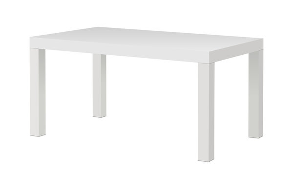 White blank rectangular table mockup isolated. Vector illustration