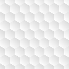 Light grey seamless vector hexagonal pattern background.