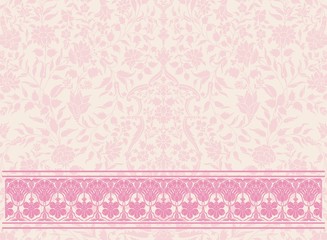 wedding card design, paisley floral pattern , India