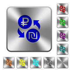 Ruble Shekel money exchange rounded square steel buttons