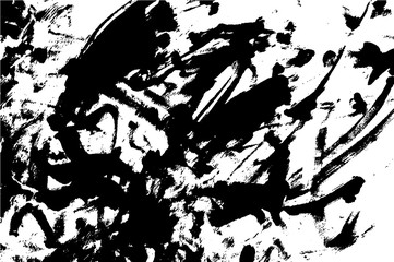 Naklejka premium Grunge paint texture overlay. Distress black rough background. Noise dirty rectangle stamp. Dirty artistic background. Vector illustration