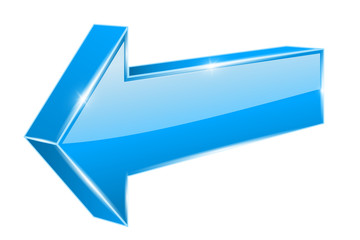 Arrow. Blue web shiny 3d icon