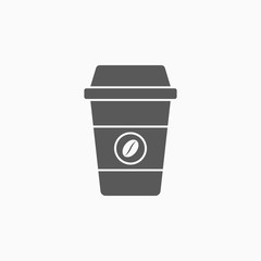 Disposable coffee cup icon