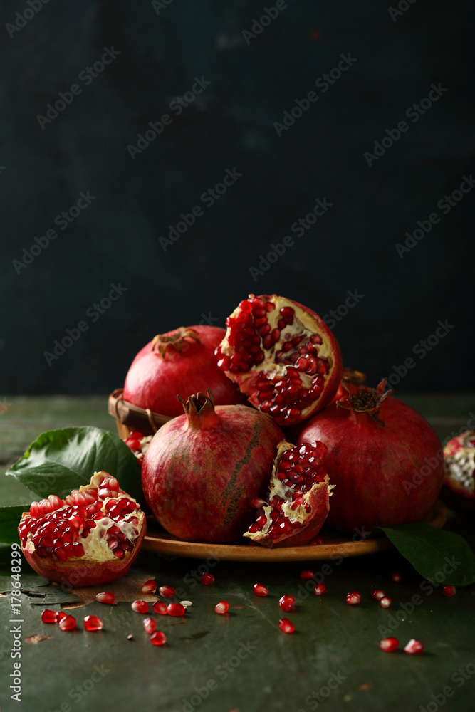 Wall mural fresh pomegranates