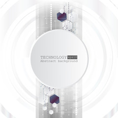 Abstract technology background with various technological elements. Vector illustration.