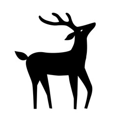 Deer with horns, outline