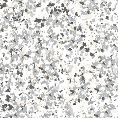 Terrazzo textured surface modern abstract pattern. Vector seamless repeat in soft pastel colors with abstract camouflage shapes.