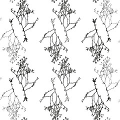 Floral vector seamless pattern with a herbal twig.