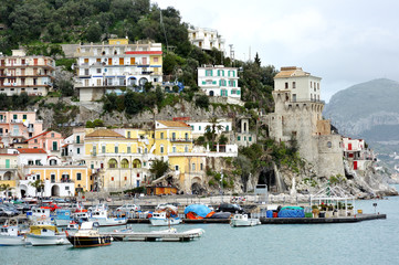 Amalfi coast, Italy - panoramic view of Cetara