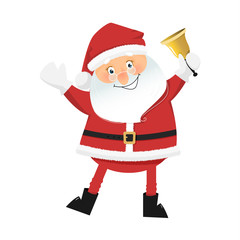 Smiling Santa Claus with bell