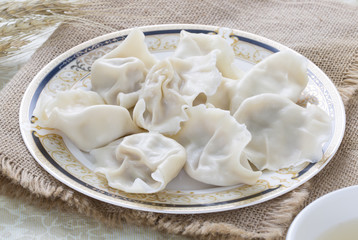 Chinese food, dumpling closeup.