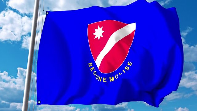Waving flag of Molise, a region of Italy