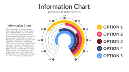 Fototapeta premium Radial Bar Infographic Element