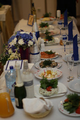 Свадебный стол с закусками
