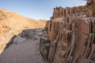 Column shaped volcanic rock formation known as 