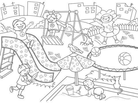 school playground coloring pages