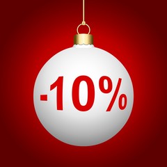 Boule de Noël blanche en solde. 10% (fr)