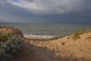 tempete sur plage