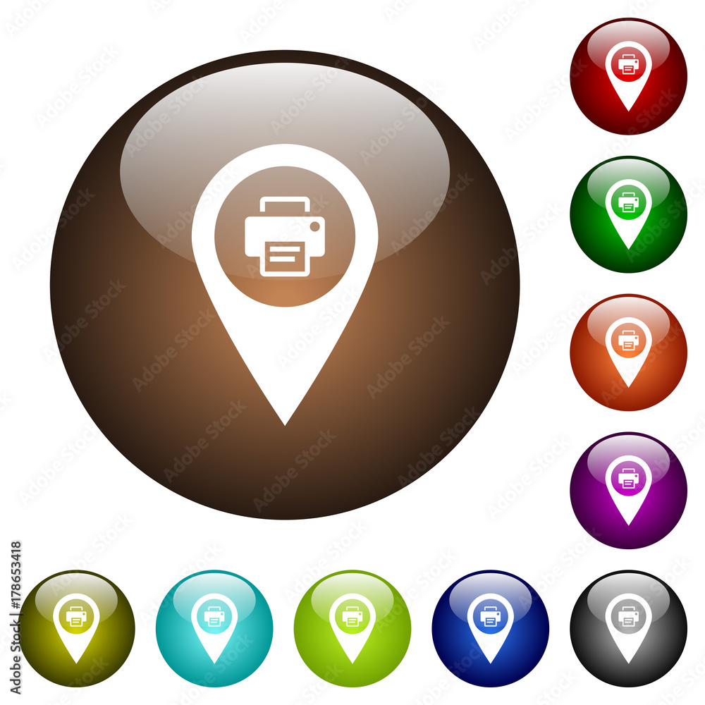 Poster print gps map location color glass buttons
