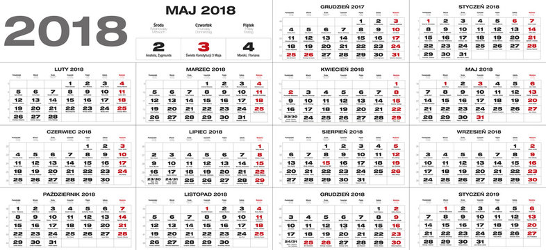 Kalendarz na rok 2018
