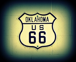 Route 66 sign in Oklahoma.